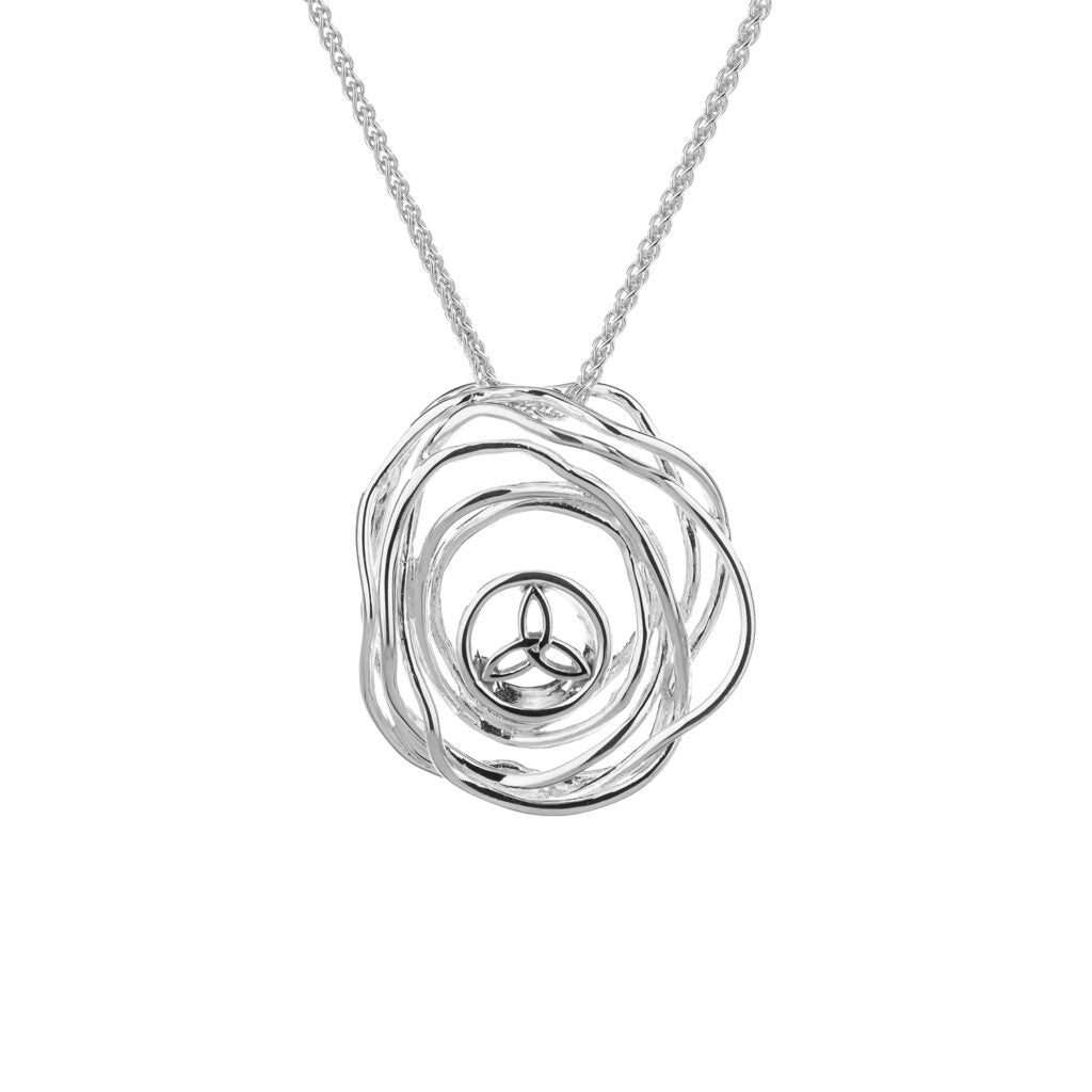 Celtic Love Knot Necklace in Sterling Silver on a 18
